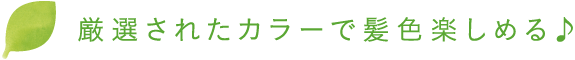 厳選されたカラーで髪色楽しめる♪