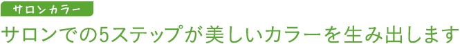サロンでの5ステップが美しいカラーを生み出します
