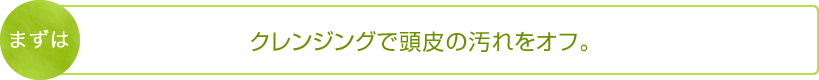 まずはクレンジングで頭皮の汚れをオフ。