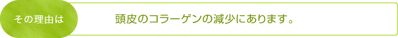 その理由は頭皮のコラーゲンの減少にあります。