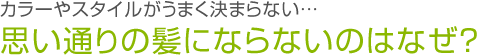 カラーやスタイルがうまく決まらない…思い通りの髪にならないのはなぜ？