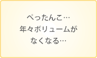 ぺったんこ…年々ボリュームがなくなる…