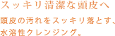 スッキリ清潔な頭皮へ